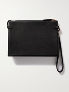 VALENTINO - Valentino Garavani Logo-Debossed Leather Pouch - Black