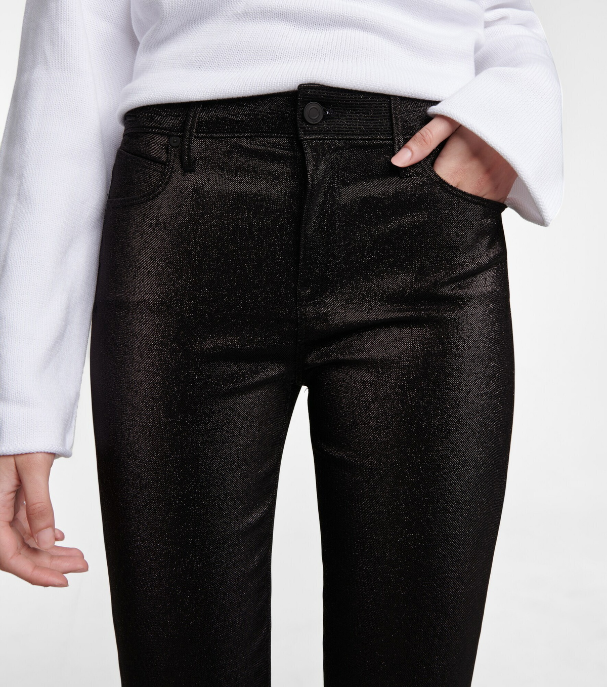 Rta - Madrid metallic mid-rise skinny jeans