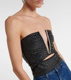 Self-Portrait Embellished cutout tube top