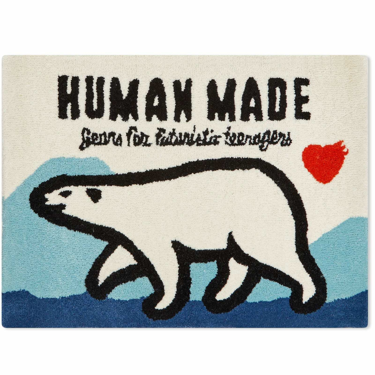 Human Made - Logo-Detailed Wool and Cotton-Blend Rug - Red Human Made