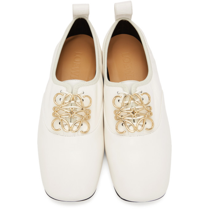 Loewe White Anagram Soft Derbys Loewe