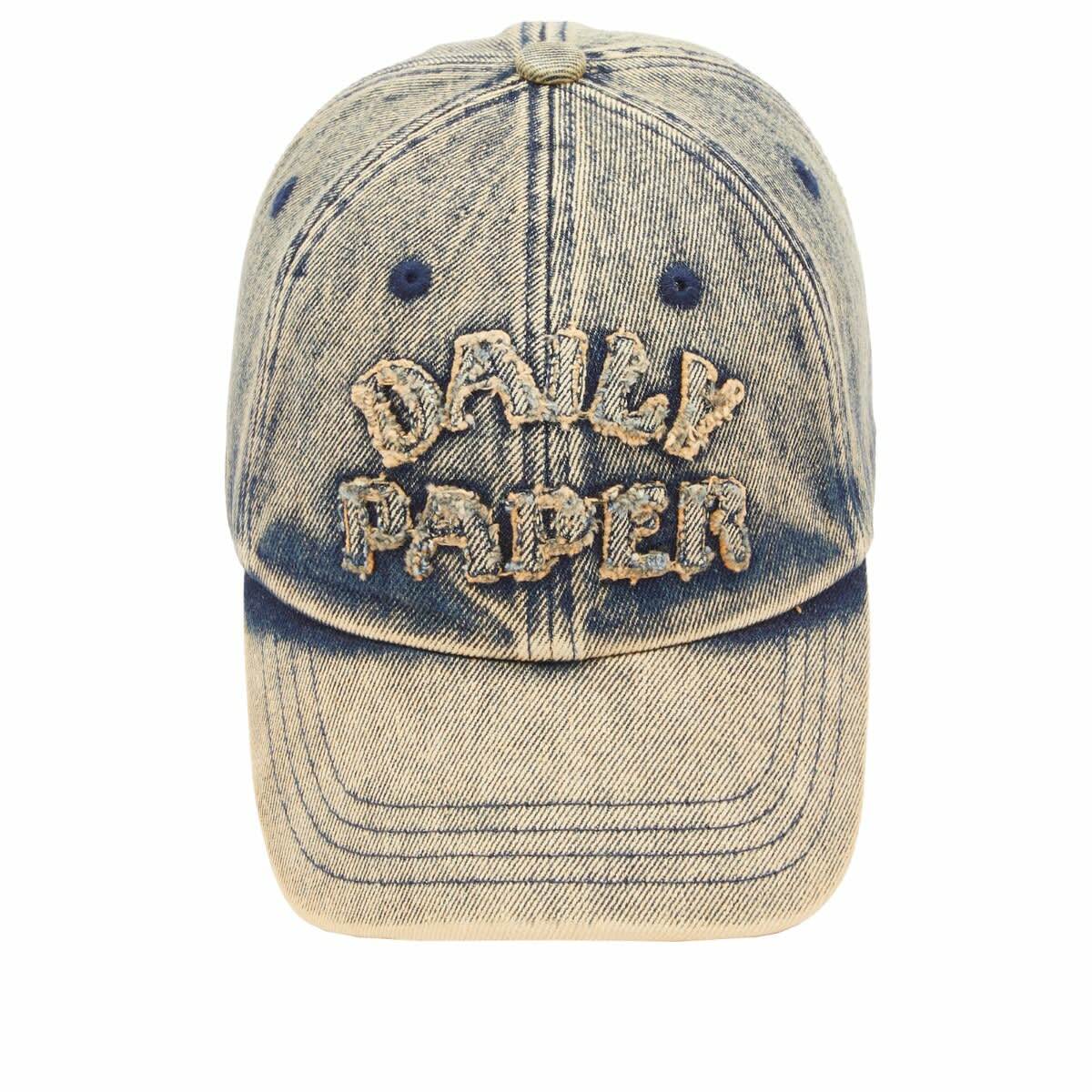 Daily Paper Women's Dias Arch Stach Denim Cap in Brown Wash 
