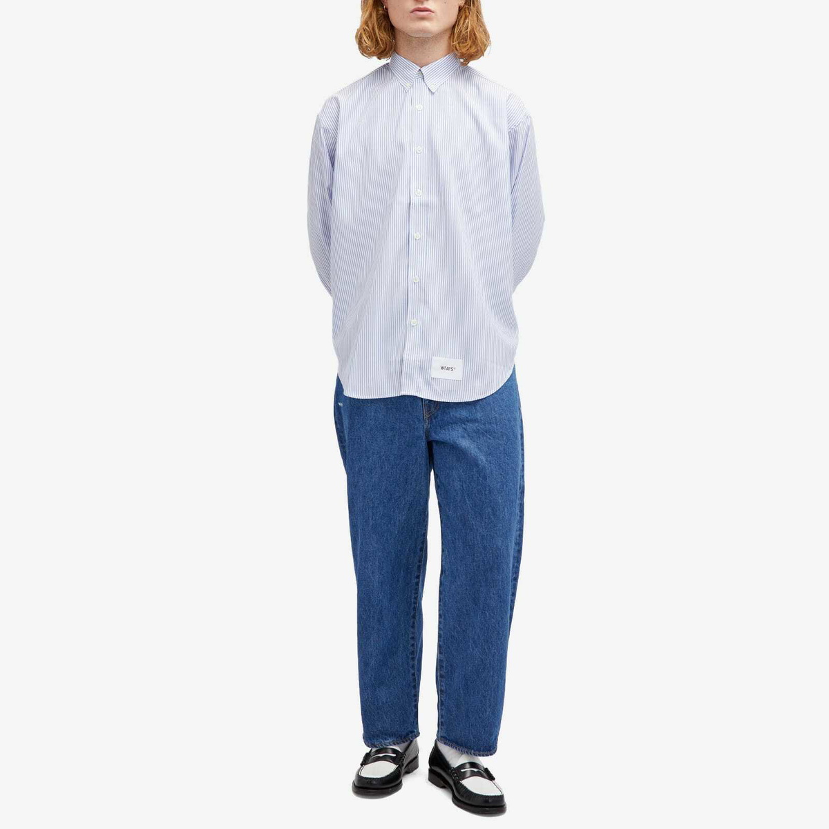 WTAPS Men's 01 Stripe Coolmax® Shirt in Blue WTAPS
