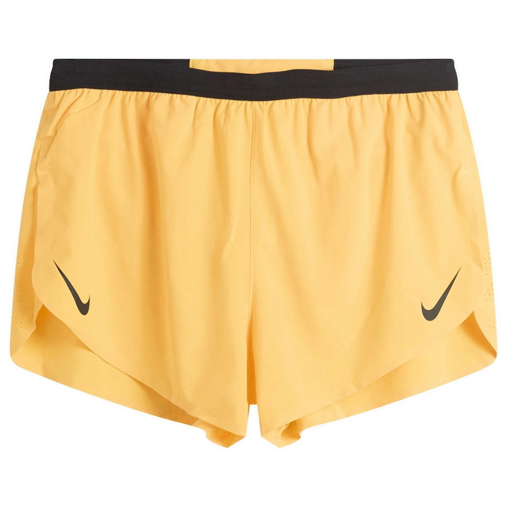 Photo: Nike Running Men's Nike Men's AeroSwift Dri-FIT ADV Running Shorts in Laser Orange/Black