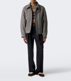 Dries Van Noten Herringbone pleated wool wide-leg pants
