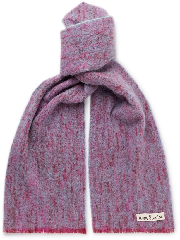 Photo: Acne Studios - Logo-Appliquéd Textured-Knit Scarf