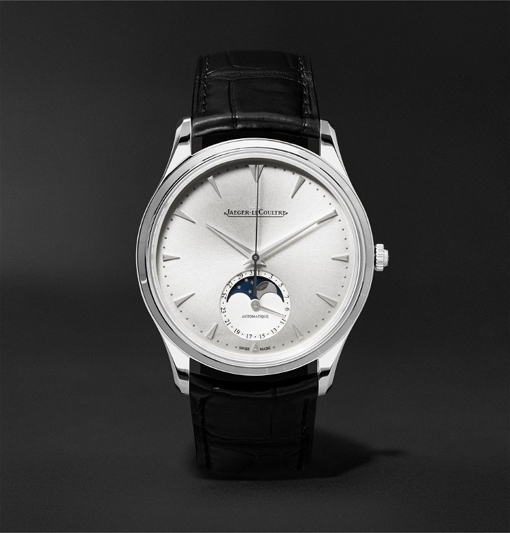 Photo: Jaeger-LeCoultre - Master Ultra Thin Moon 39mm Stainless Steel and Alligator Watch - Men - White