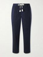Orlebar Brown - Sonoran Velo Straight-Leg Striped Cotton Drawstring Trousers - Blue