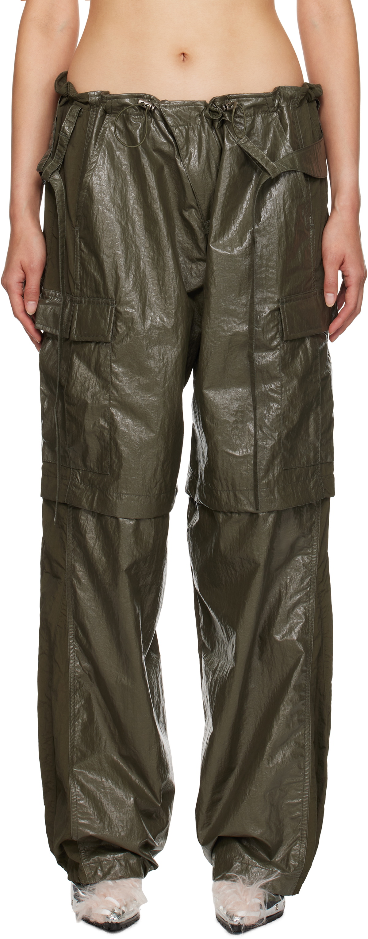 Khaki Ottolinger Edition Adjustable Parachute Cargo Pants by