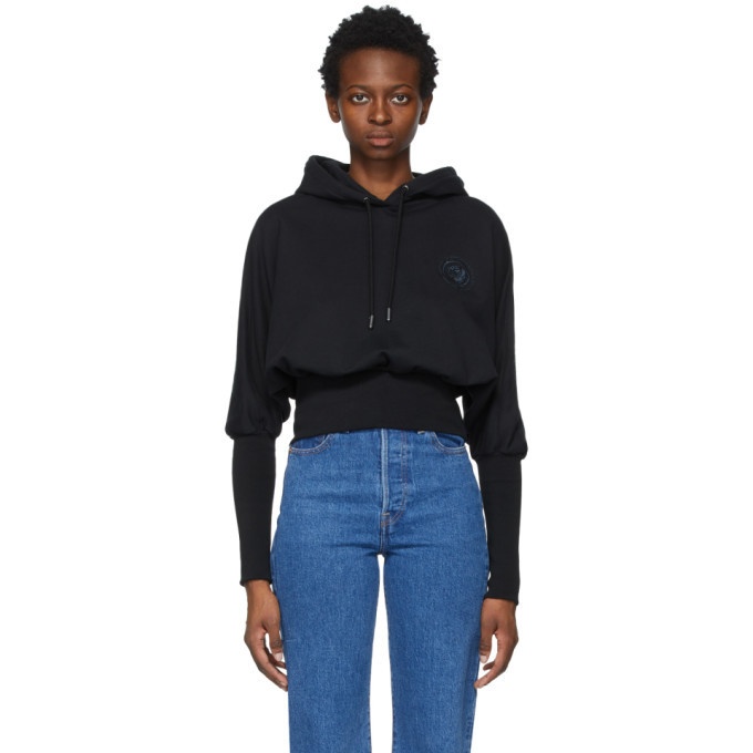 Opening Ceremony Black Rose Crest Cropped Hoodie Opening Ceremony
