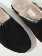Derek Rose - Douglas Shearling-Lined Suede Slippers - Black