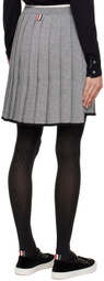 Thom Browne Grey Pleated Miniskirt