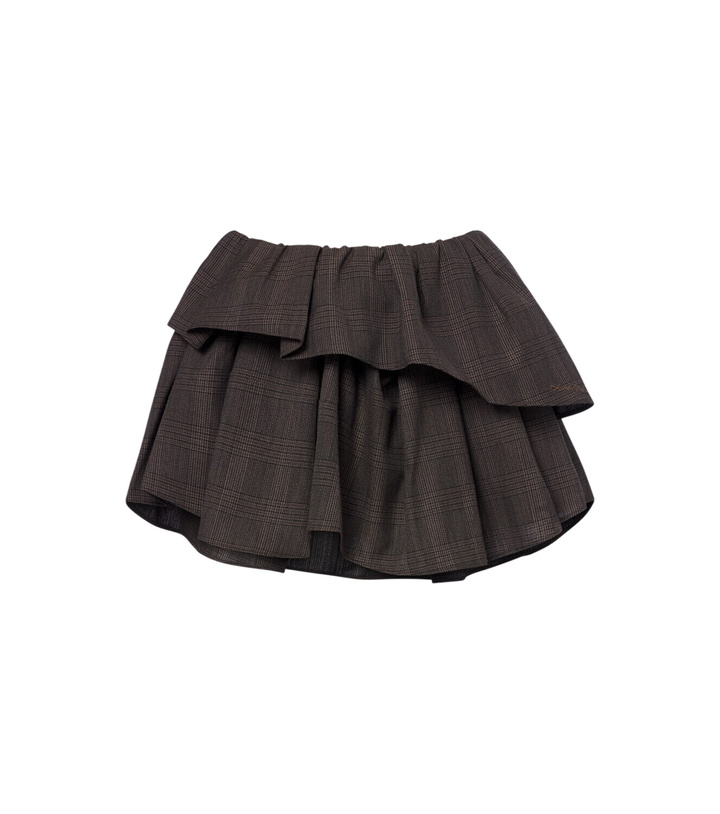 Photo: Acne Studios Ruffled checked wool-blend miniskirt