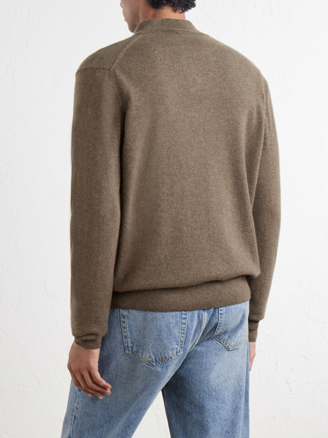 Sunspel - Cashmere Half-Zip Sweater - Brown