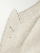 Brunello Cucinelli - Unstructured Striped Linen, Wool and Silk-Blend Blazer - Neutrals