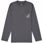 Snow Peak Men's Long Sleeve Foam Print T-Shirt in Charcoal