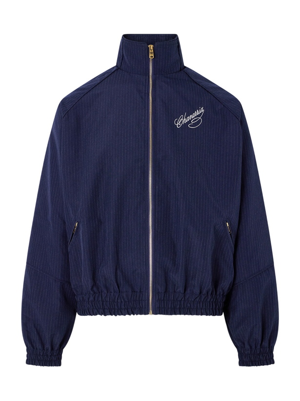 Photo: Willy Chavarria - Ruff Rider Logo-Embroidered Shell Track Jacket - Blue
