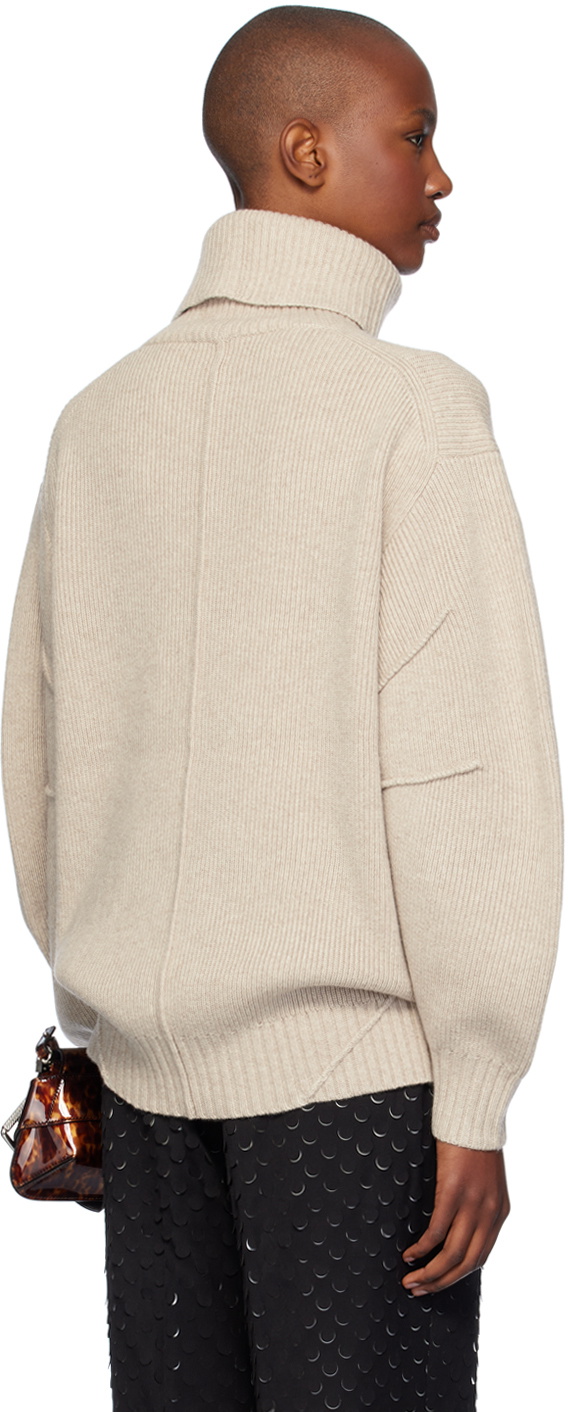 Helmut Lang Beige Apex Turtleneck