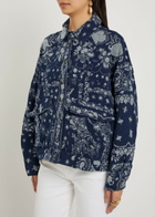 Free People Bandana-jacquard Cotton Overshirt Indigo