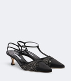 Manolo Blahnik Turgimodla satin slingback pumps