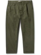 Alex Mill - Cropped Tapered Cotton-Blend Twill Chinos - Green