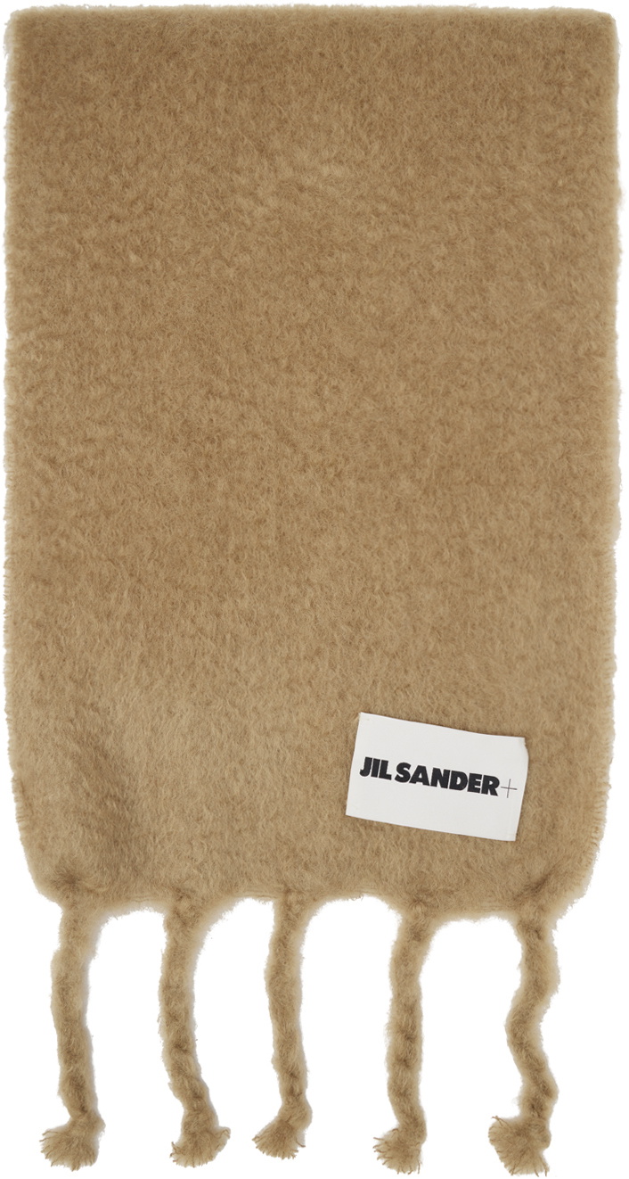Jil Sander Beige Plain Scarf