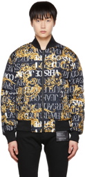 Versace Jeans Couture Black Reversible Bomber Jacket
