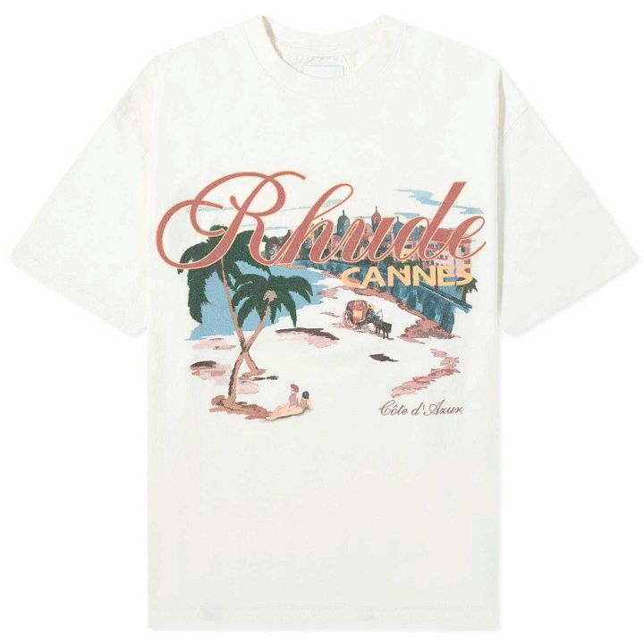Photo: Rhude Men's Cannes Beach T-Shirt in Vintage White