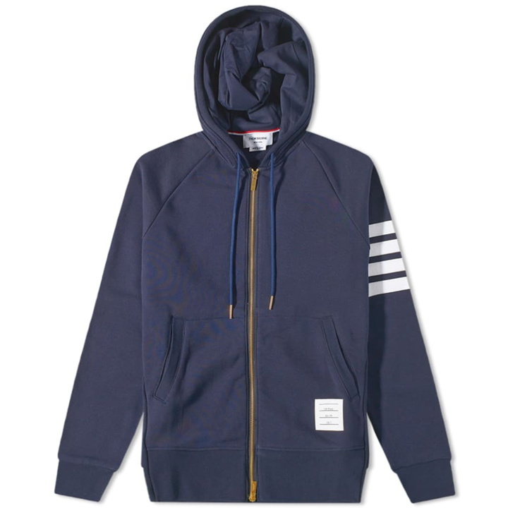 Photo: Thom Browne Men's Engineered Stripe Hoody in Navy