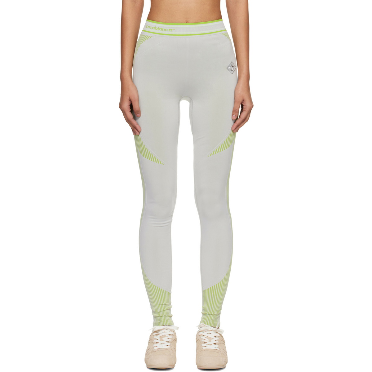 Casablanca Gray & Green Seamless Leggings