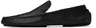 The Row Black Lucca Slip-On Loafers