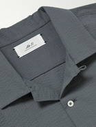 Mr P. - Camp-Collar Cotton-Seersucker Shirt - Gray