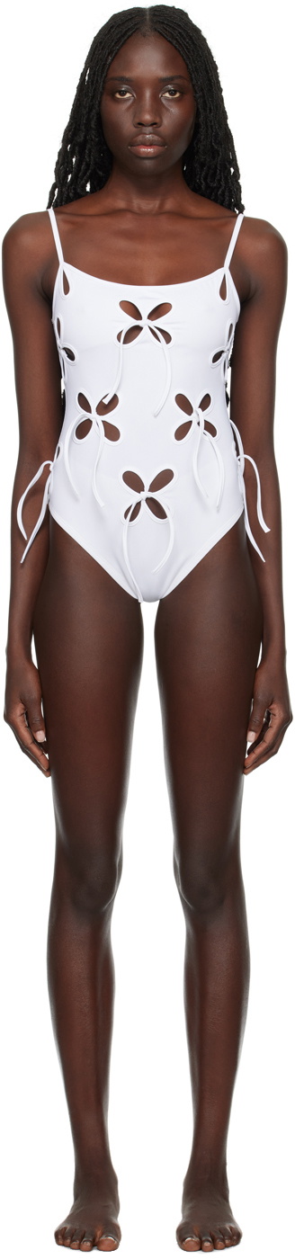 Photo: J.Kim SSENSE Exclusive White Chilla Petal Swimsuit
