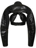 COPERNI - Faux Leather Cutout Cropped Biker Jacket