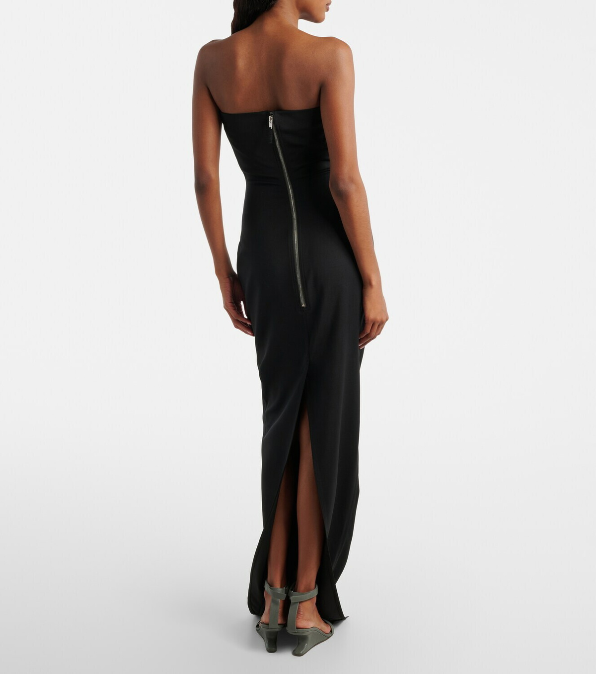 Rick Owens Wool-blend bustier gown