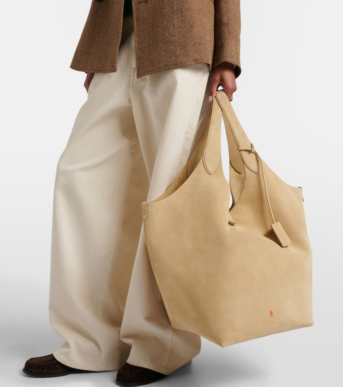 Polo Ralph Lauren Polo Play Large suede tote bag