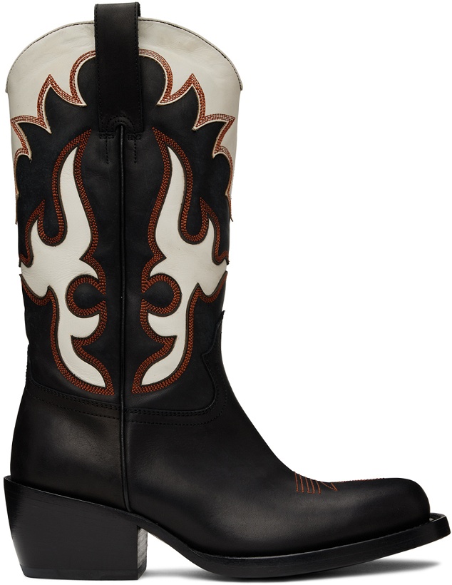 Photo: Dries Van Noten Black & White Cowboy Chelsea Boots