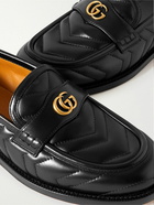 GUCCI - Marmont Logo-Detailed Quilted Leather Loafers - Black