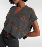 Brunello Cucinelli Wool, cashmere, and silk sweater vest