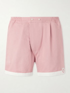 BODE - Heart Deco Straight-Leg Logo-Appliquéd Cotton-Faille Shorts - Pink