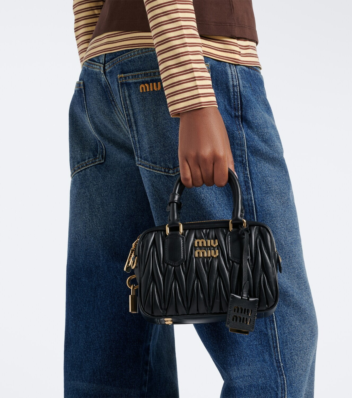 Miu Miu Arcadie matelassé leather top-handle bag