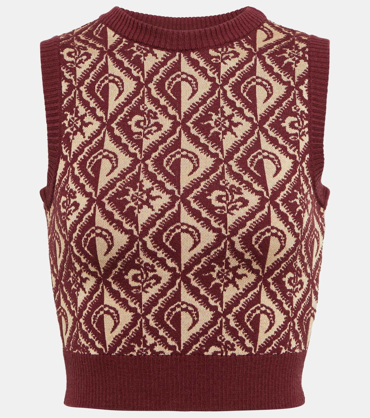 Marine Serre Jacquard wool-blend sweater vest Marine Serre