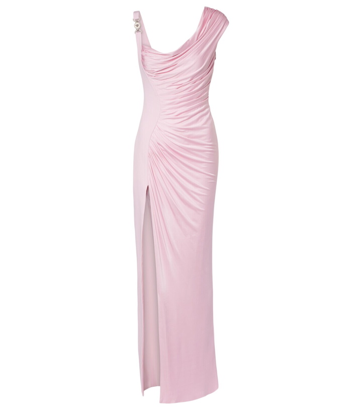 Photo: Versace Draped one-shoulder ruched gown