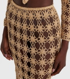 Anna Kosturova Bella Rosette crochet cotton midi skirt