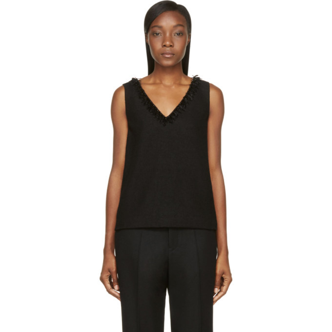Photo: Mother of Pearl Black Wool Crepe Wynn Tank Top