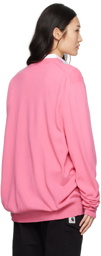 Comme des Garçons Shirt Pink V-Neck Sweater