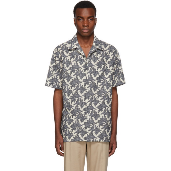 Photo: Brioni White and Black Broadcloth Short Sleeve Shirt