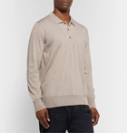 Thom Sweeney - Mélange Merino Wool Polo Shirt - Brown