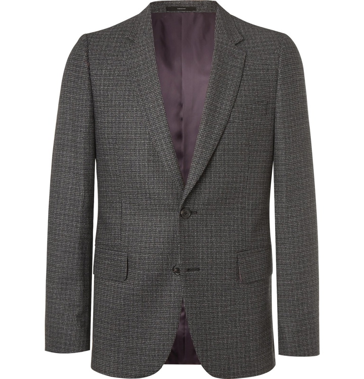 Photo: Paul Smith - Charcoal Slim-Fit Puppytooth Wool Suit Jacket - Gray