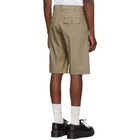 Junya Watanabe Beige and Brown Check Military Cord Shorts